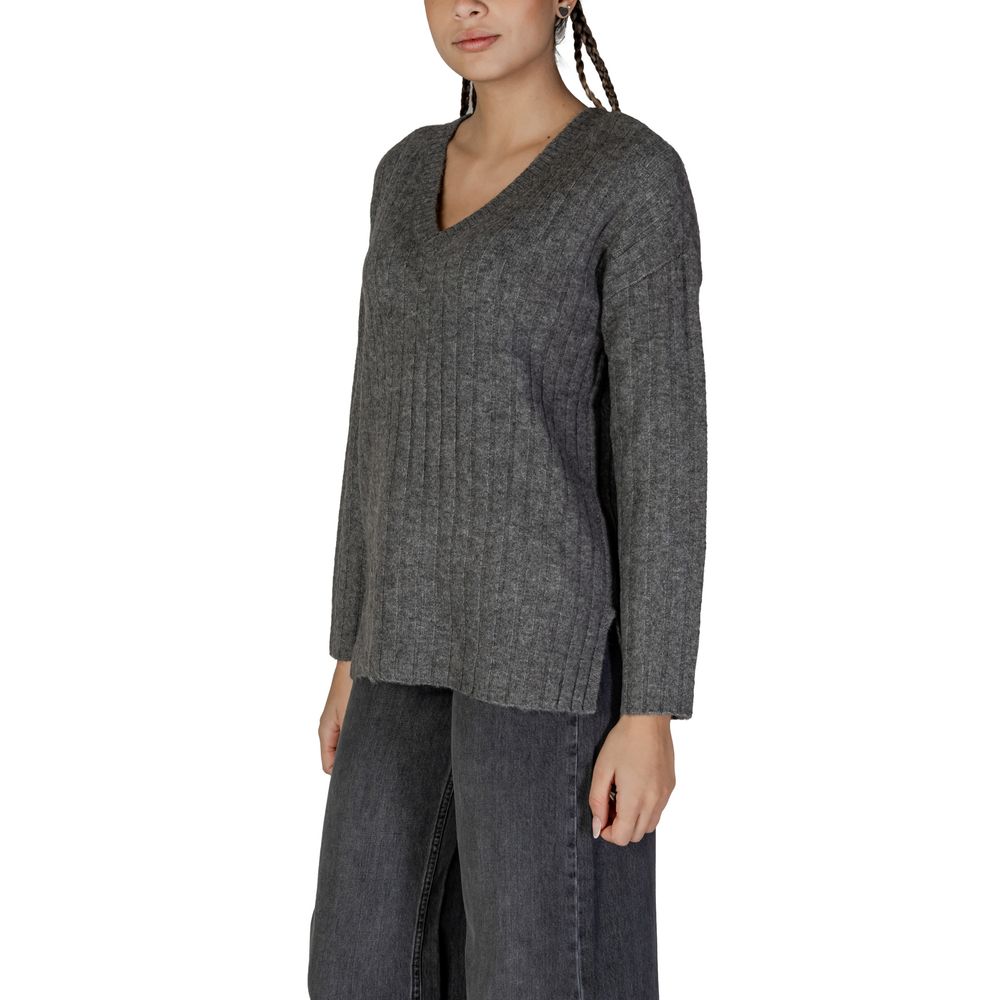 Vila Clothes Gray Marabou Sweater