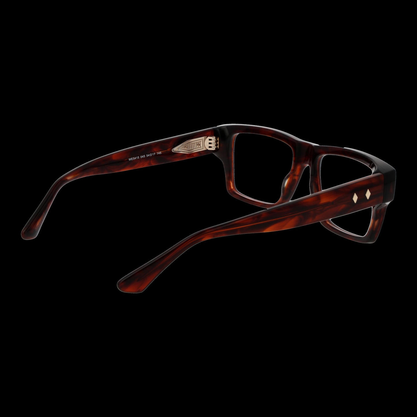 Gent's eyewear model WEB MOD. WE5415 54045 in tortoiseshell design, angular frame on black background.