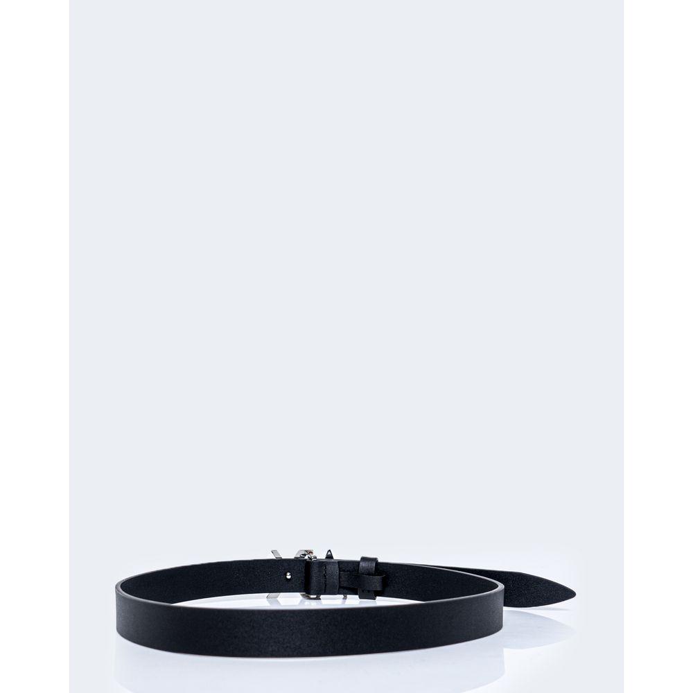 Armani Exchange women’s black leather belt with AX logo buckle, elegant and durable design for everyday style.