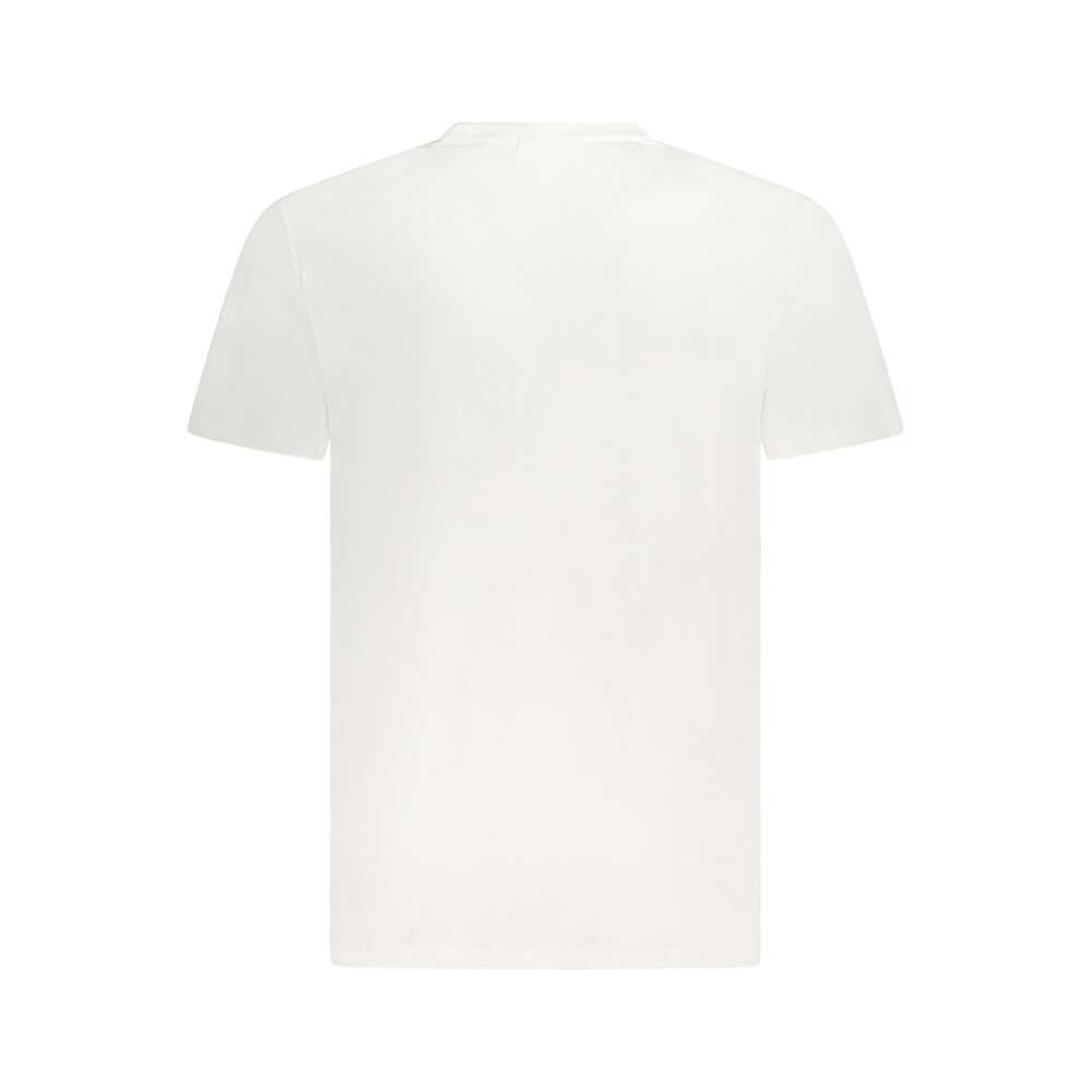 Calvin Klein white cotton t-shirt, crew neck, short sleeve, with embroidered logo. Classic style for casual wear.
