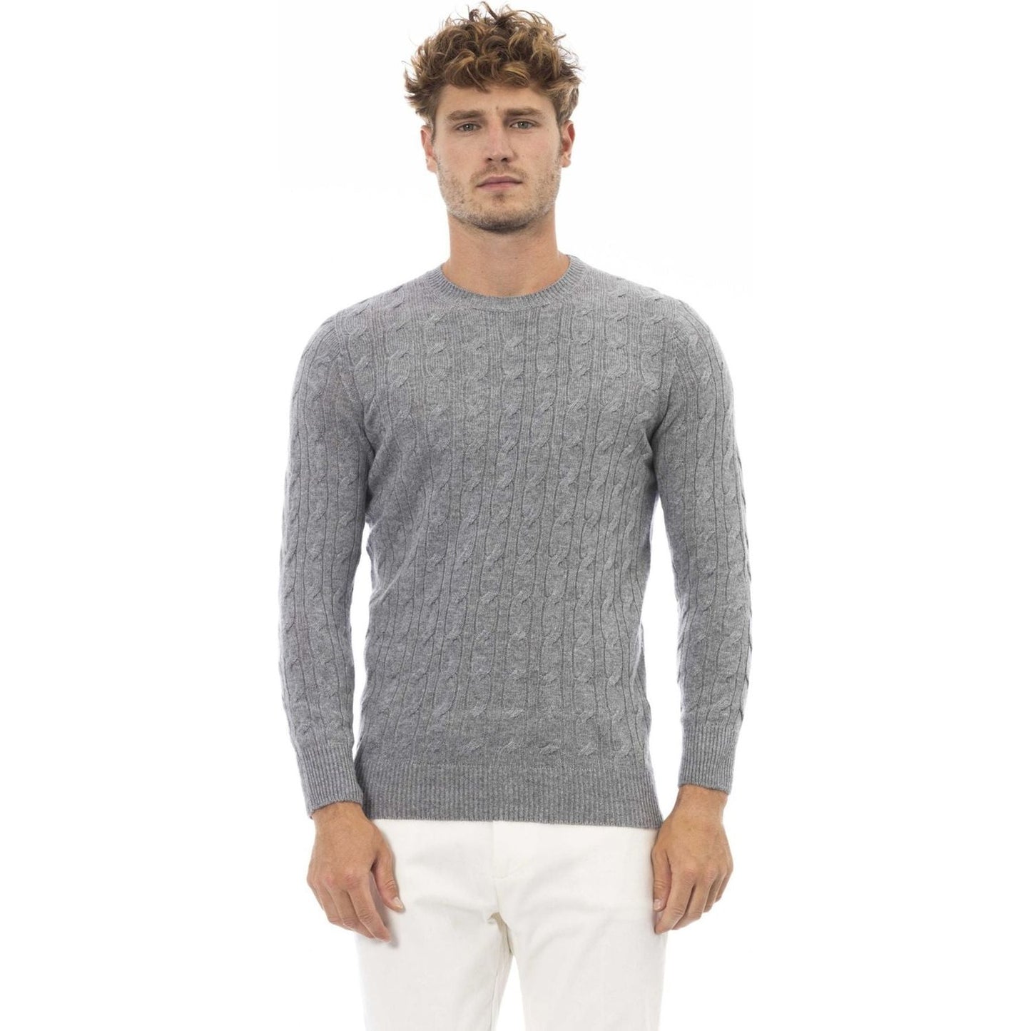 Alpha Studio Sweaters Sweaters Alpha Studio Light Slate Gray