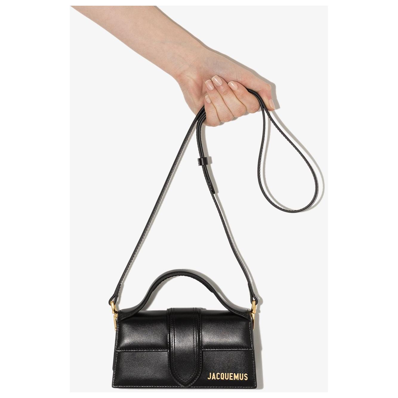 JACQUEMUS Le Bambino Leather Tote Bag Black