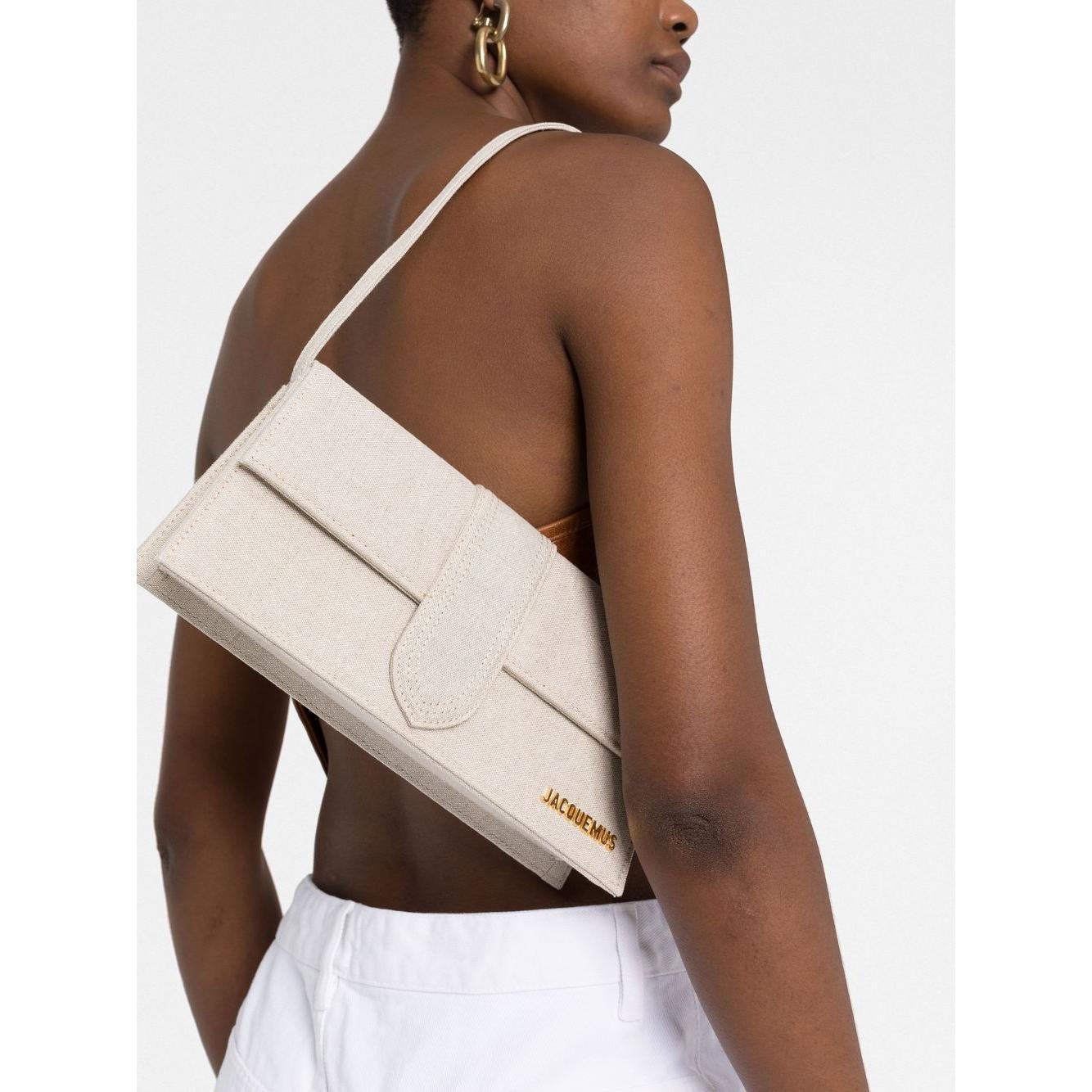JACQUEMUS Le Bambino linen shoulder Bag Grey
