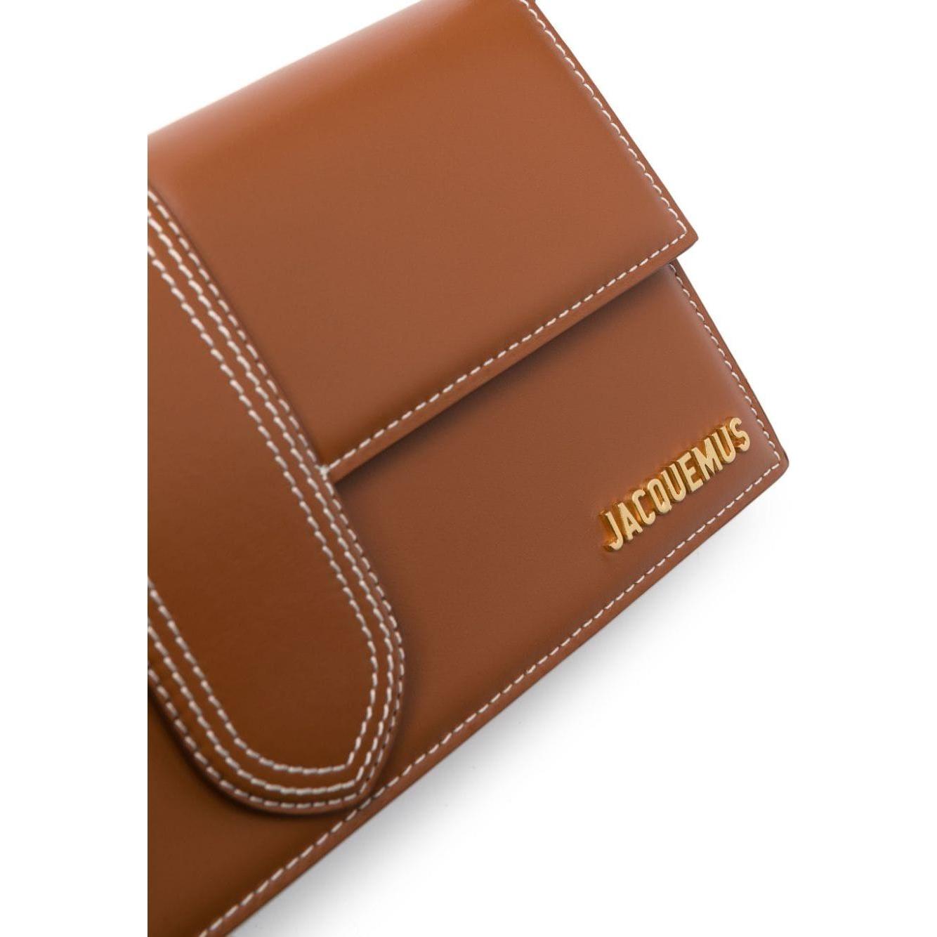 JACQUEMUS Le bambino long leather shoulder bag Brown