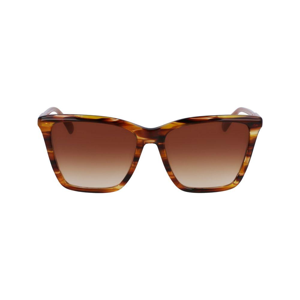 Longchamp LO719S-238 women's brown acetate sunglasses with 56/16/140mm dimensions, category 3, stylish and protective eyewear.