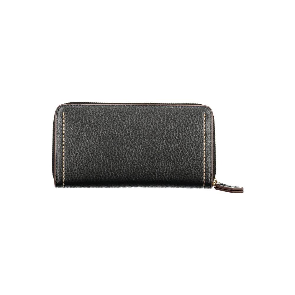 Valentino Bags women's black polyethylene wallet with zip closure and stylish design, ideal for modern fashion enthusiasts.