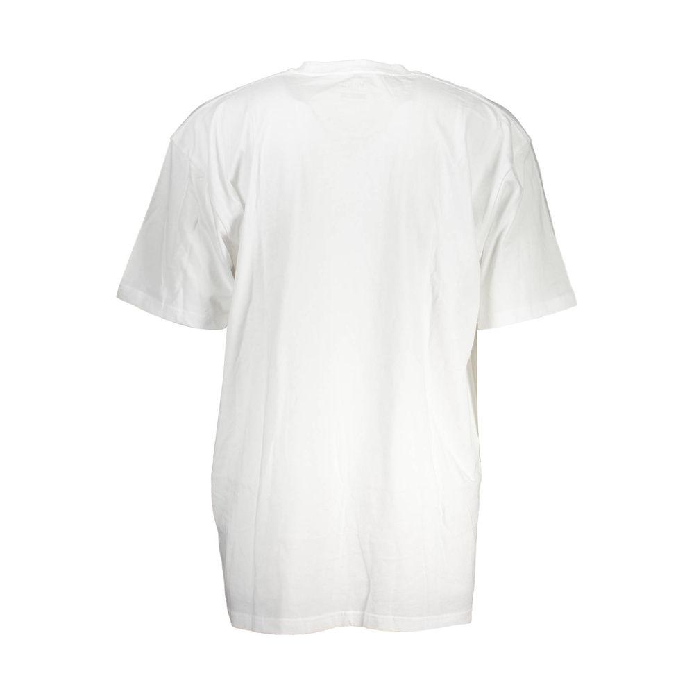 Back view of Vans white cotton men’s T-shirt, featuring a classic crew neck and soft breathable fabric, perfect for everyday wear.