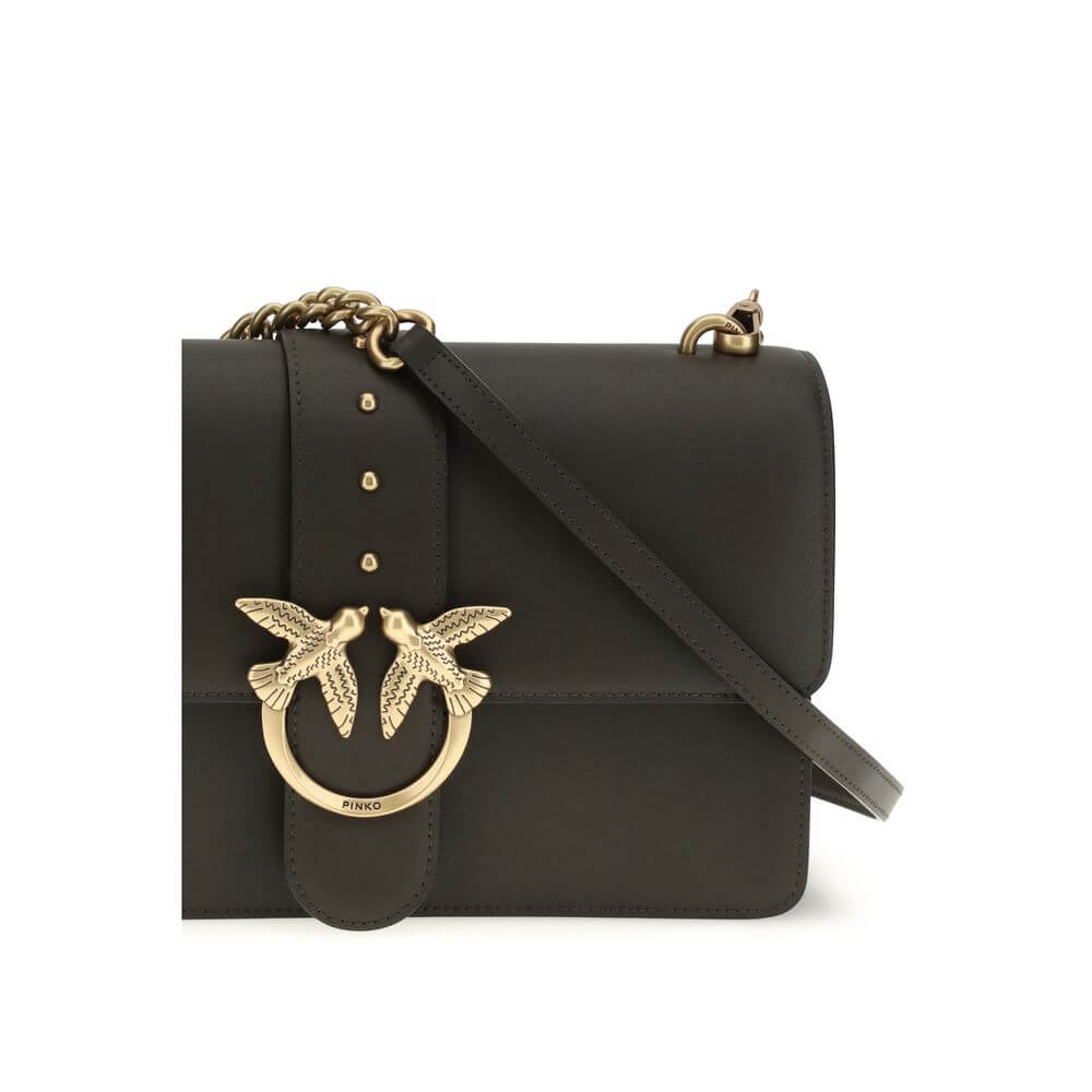 PINKO Bicolor Calf Leather Bos Taurus Shoulder Bag