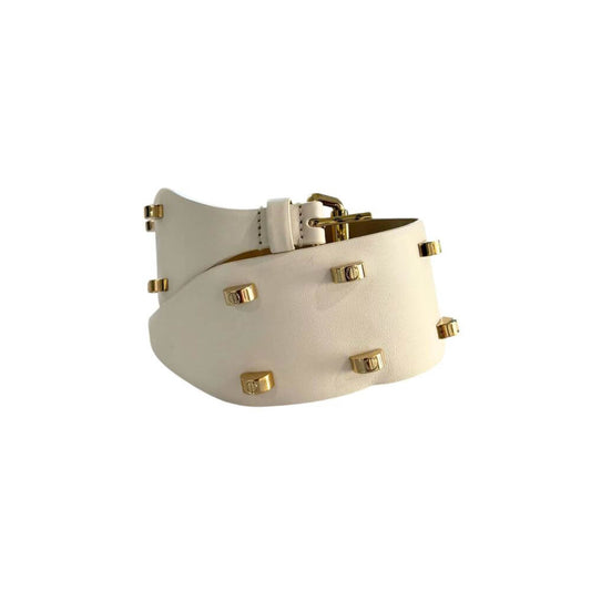 Borbonese White Genuine Leather Women Belt 1728,67345744032,Accessories,Belts - Accessories,Borbonese,High-Waist Belts - Belts - Accessories,New with tags,UNI,White,Women