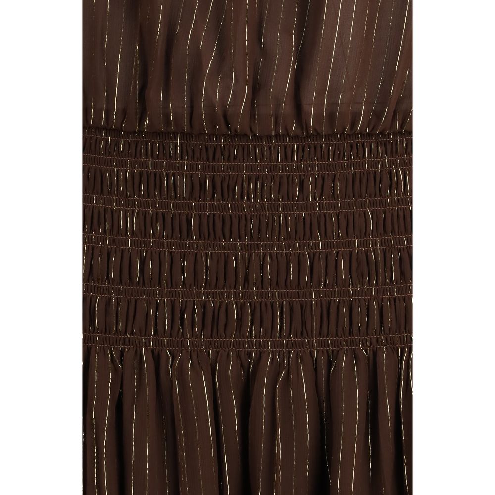 Self-Portrait Brown Silk Long Dress 1728,6,72470364320,Brown,Clothing,Dresses - Clothing,Long - Dresses - Clothing,New with tags,Self-Portrait,Women