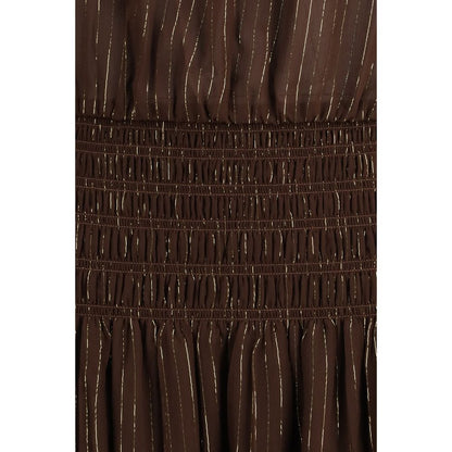 Self-Portrait Brown Silk Long Dress 1728,6,72470364320,Brown,Clothing,Dresses - Clothing,Long - Dresses - Clothing,New with tags,Self-Portrait,Women
