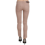 CRISTINAEFFE Brown Low Waist Slim Fit Skinny Cotton Pants PAN70184-42