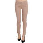 CRISTINAEFFE Brown Low Waist Slim Fit Skinny Cotton Pants PAN70184-42
