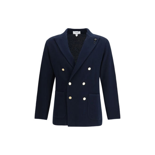 Lardini Blue Cotton Blazer