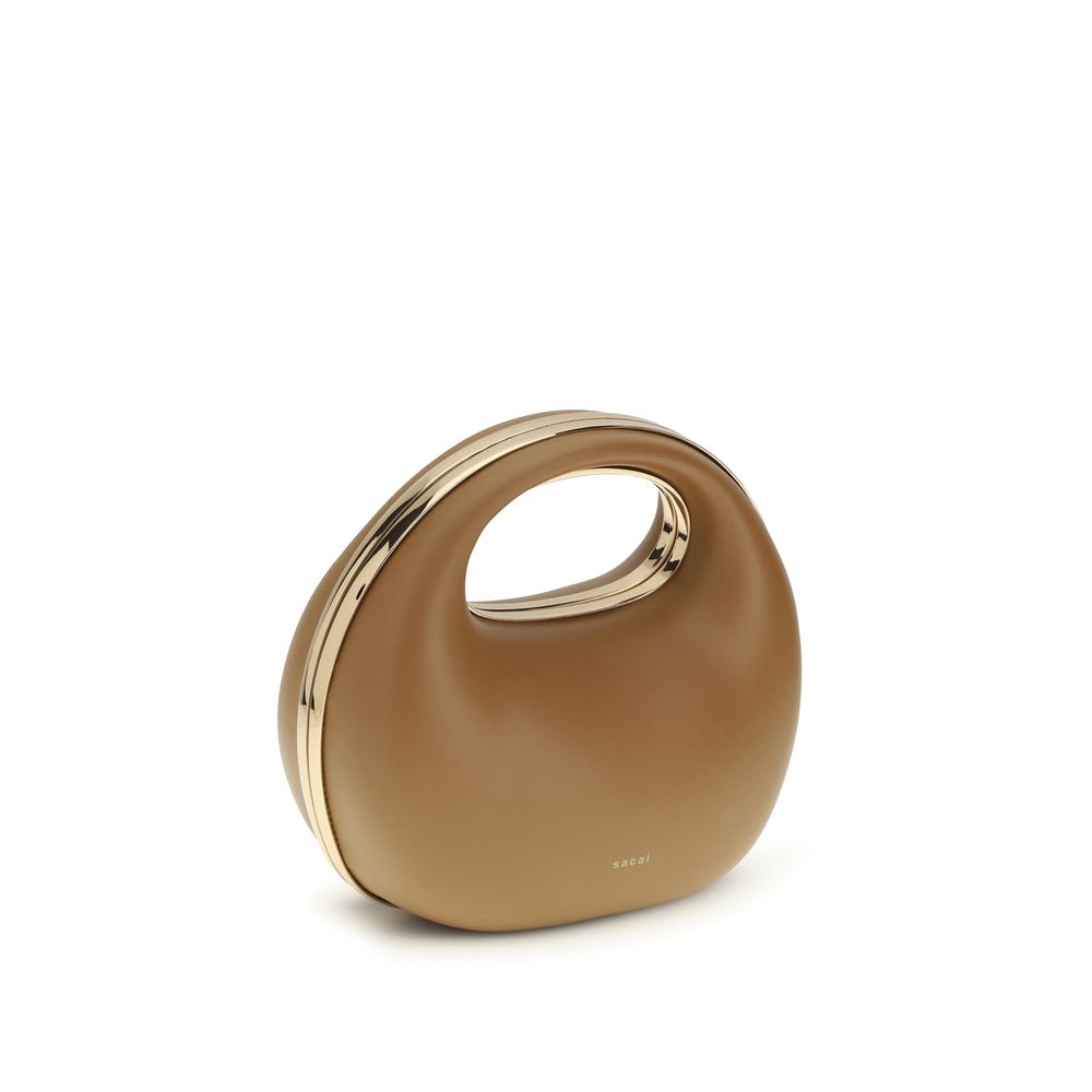 Sacai Brown Calf Leather Bos Taurus Handbag