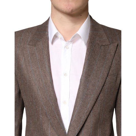 Dolce & Gabbana Brown Stripes Single Breasted Blazer