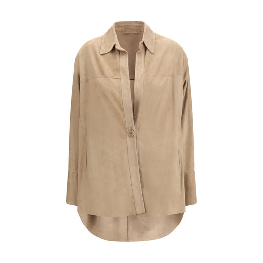 Salvatore Santoro Beige Lamb Ovis Aries Dress Shirt