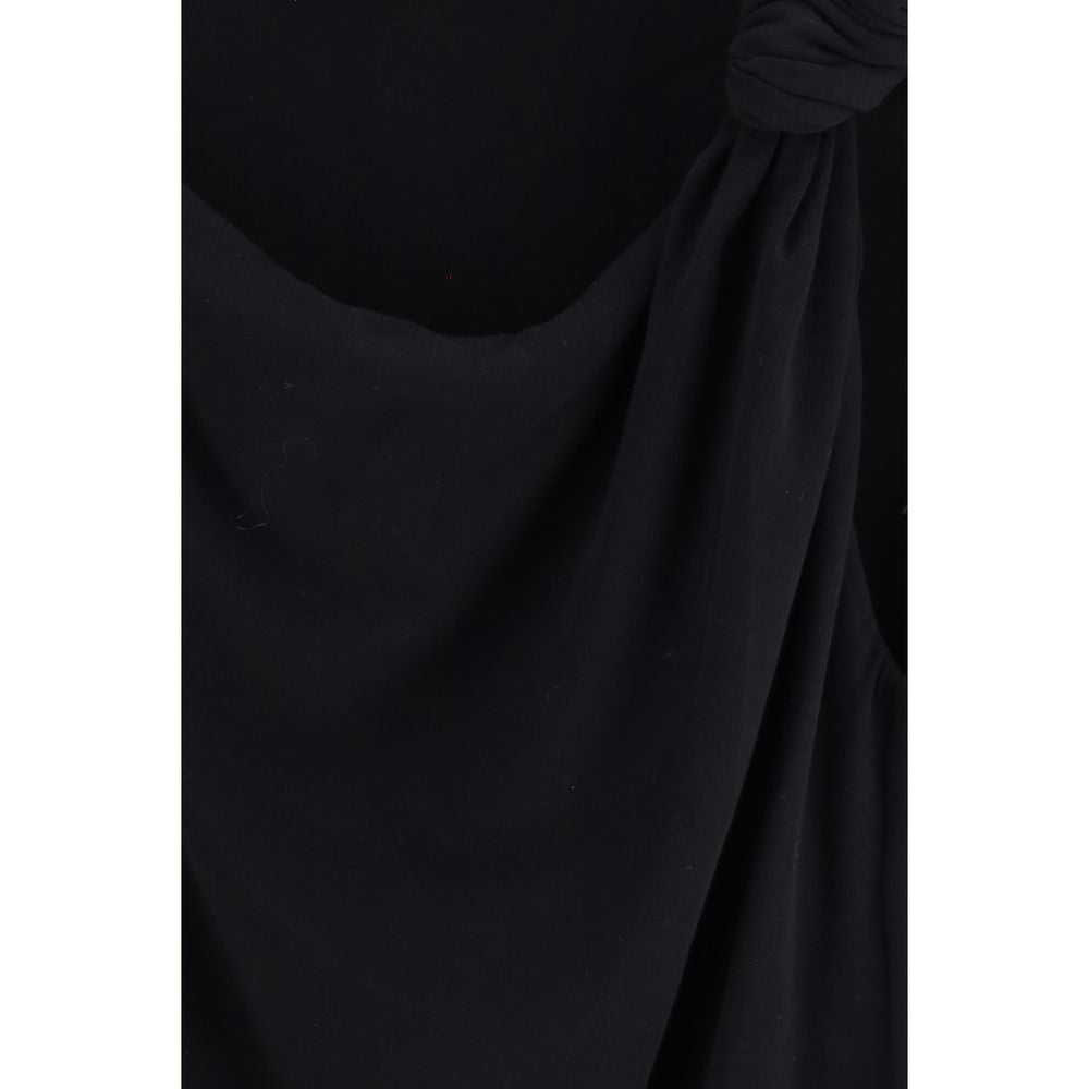 PINKO Black Cotton Sleeveles T-Shirt