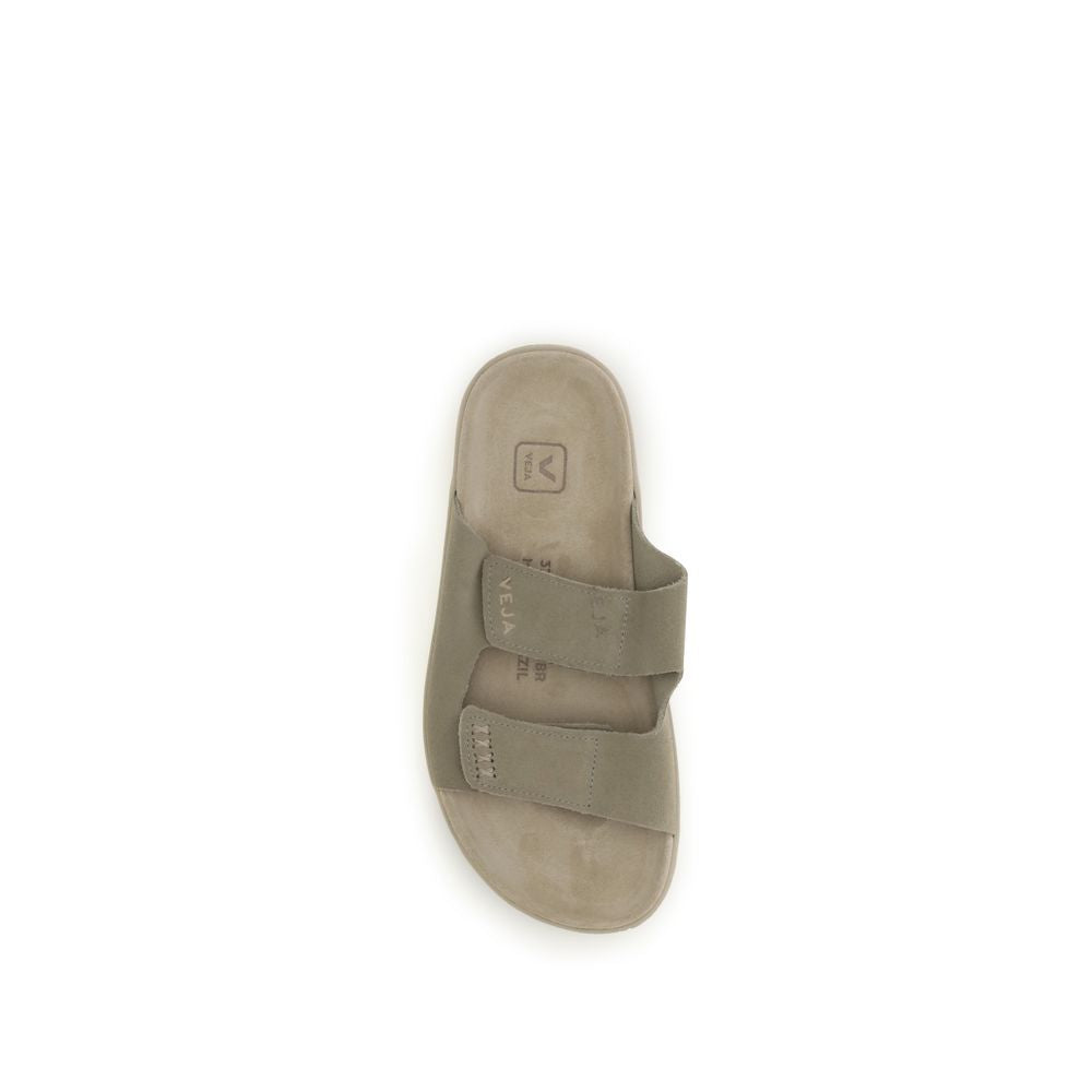 Veja Beige Calf Leather Bos Taurus Flat Sandals