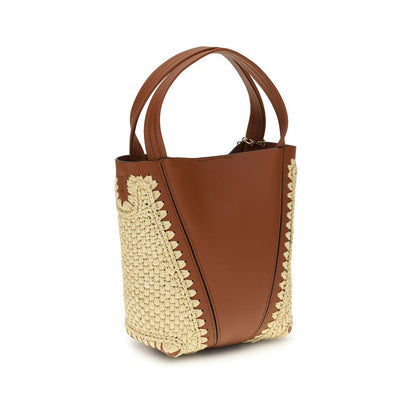 Chloé Beige The Spin raffia Bucket Bag