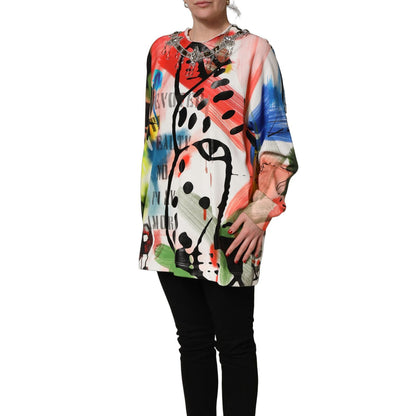 Dolce & Gabbana Multicolor Embellished Graffiti Sweatshirt