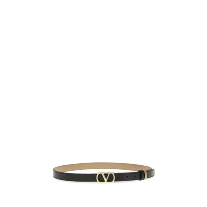 Valentino Garavani Black Calf Leather Bos Taurus Regular Belt