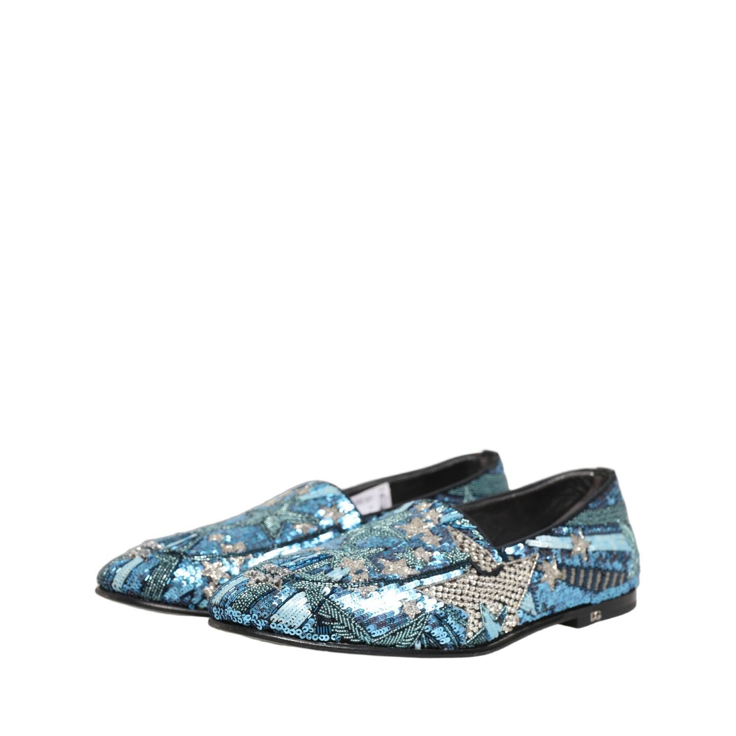 Dolce & Gabbana Multicolor Embroidered Sequin Loafers Shoes