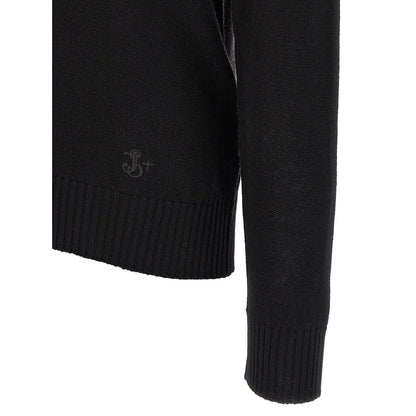 Jil Sander Black Virgin Wool Cardigan
