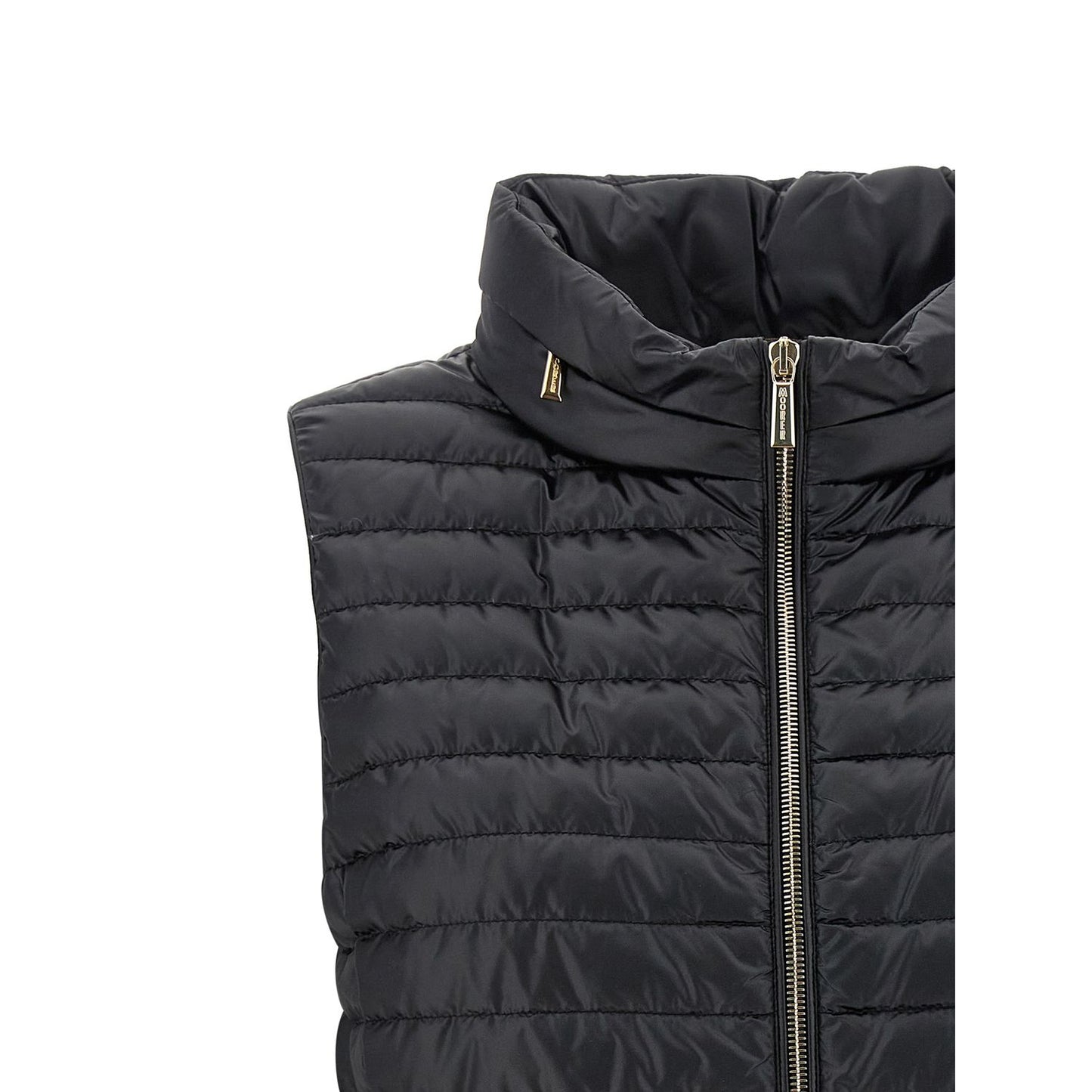 MooRER Black Polyester Sleeveless Jacket