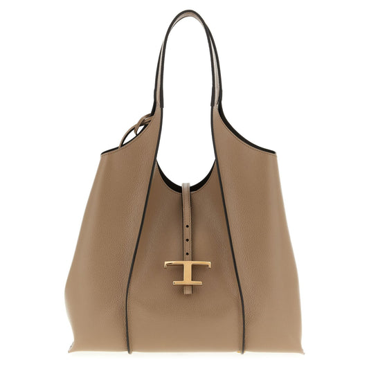 Tod's Beige Calfskin Tote Bag