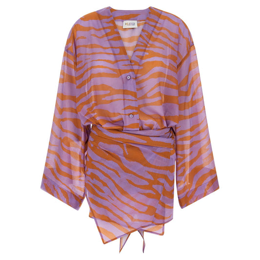 The Attico Purple Cotton Short Dress