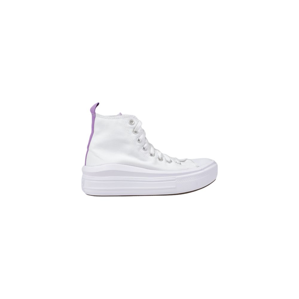 Converse White Fabric Platform Sneakers