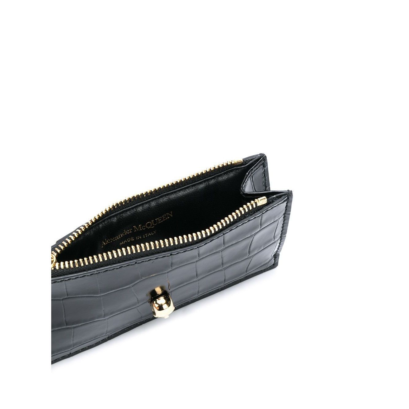 Alexander McQueen Skull zipped leather card case Wallets