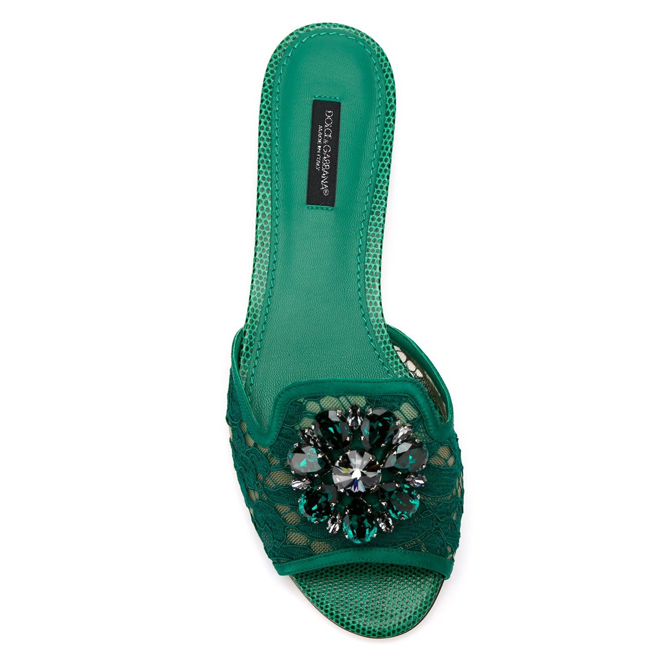 Dolce & Gabbana Slippers in lace with crystals