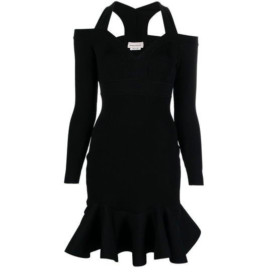 Alexander McQueen Short knitted dress with V-neck Dresses