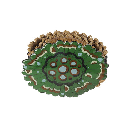 Exquisite J Striped raffia belt