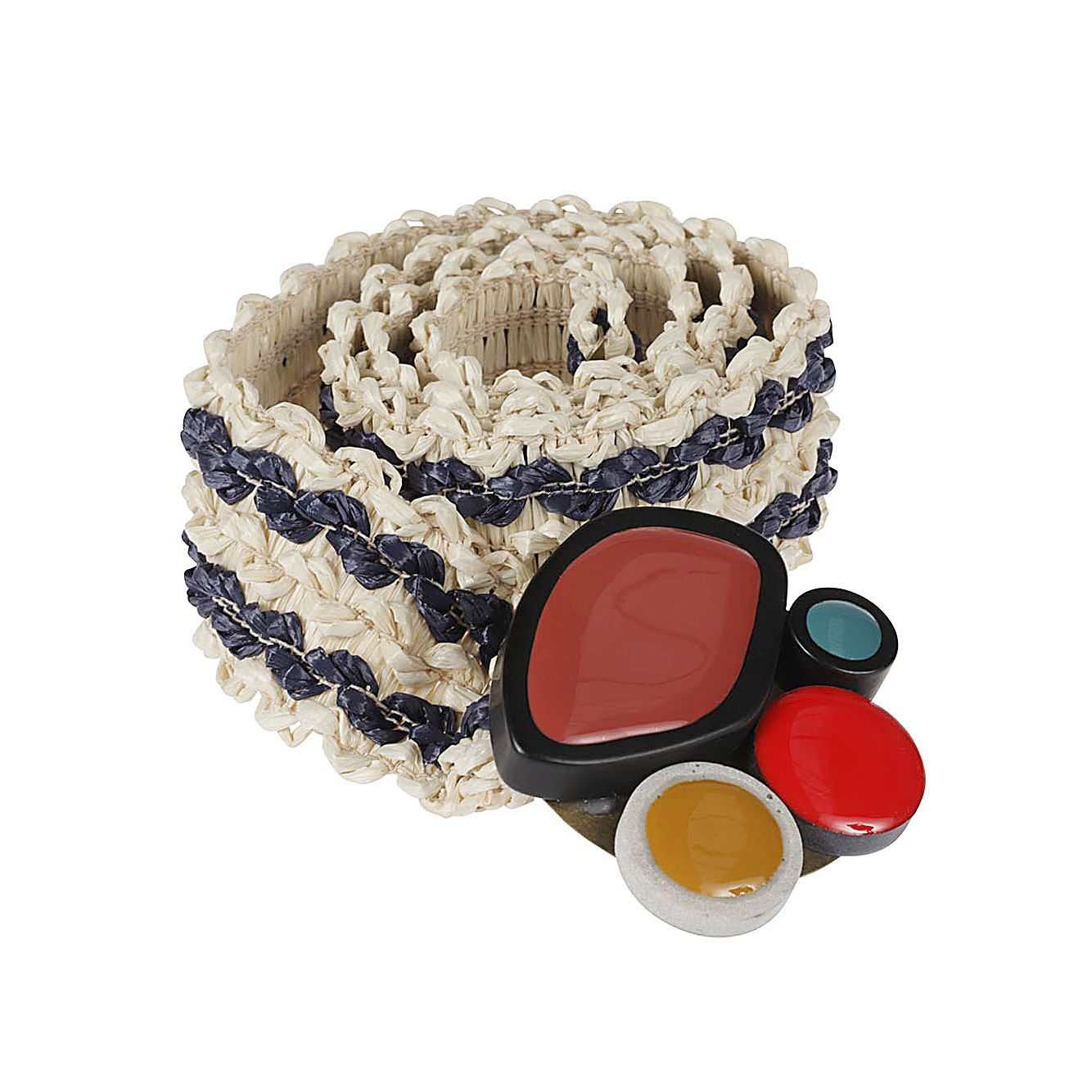 Exquisite J Striped raffia belt Belts