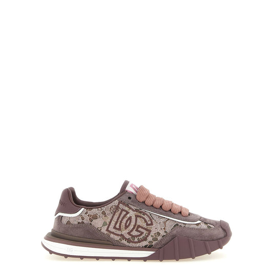 Dolce & Gabbana Purple Leather Athletic Sneakers