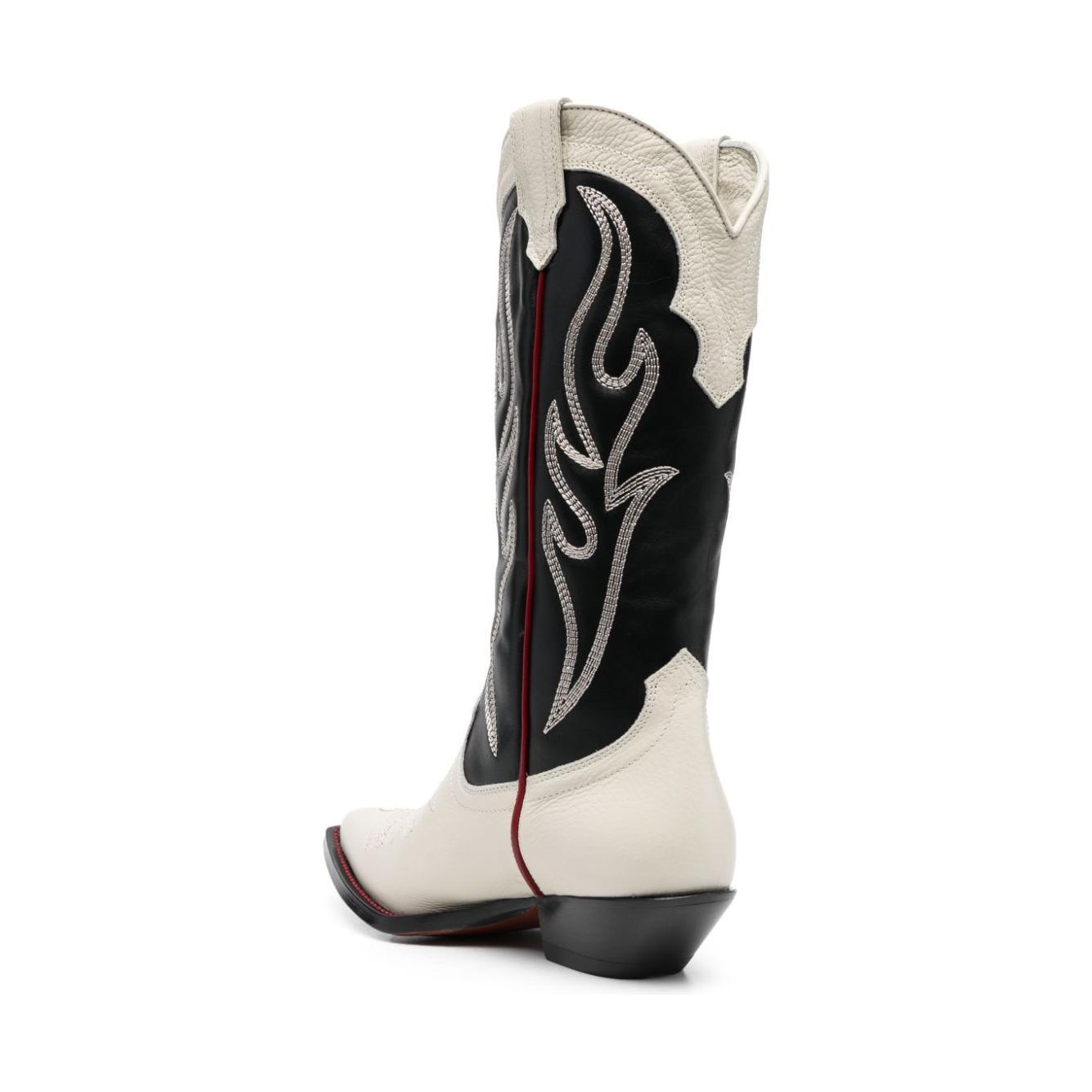 SONORA Boots Black SANTAFEMAXIFLOWER35VACCHETTABLACK/WHITE