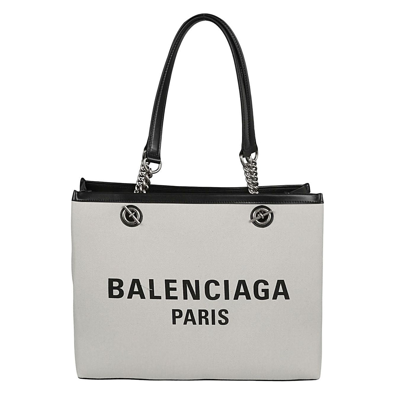 Front view with bag zipped and handles upright.