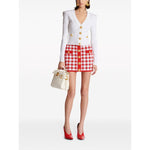 Balmain Gingham fine-knit miniskirt CF1LB292KF51MEF