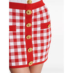 Balmain Gingham fine-knit miniskirt CF1LB292KF51MEF