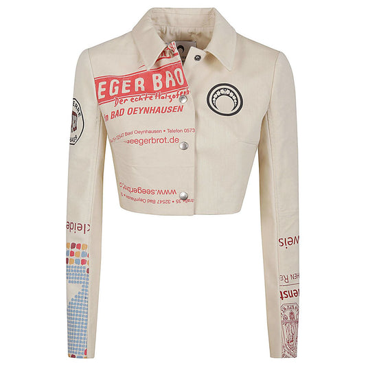 MARINE SERRE Jackets White Jackets Marine Serre Gray