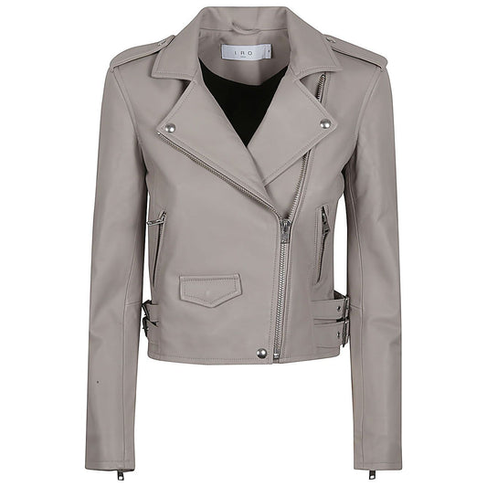 Iro Ashville leather biker women Jacket Grey Jackets Iro Rosy Brown