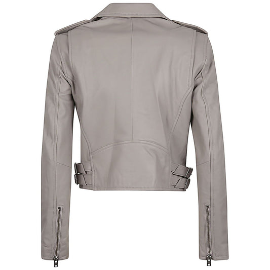 Iro Ashville leather biker women Jacket Grey Jackets Iro Dark Gray