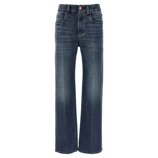 Brunello Cucinelli Blue Cotton Relaxed Fit Jeans
