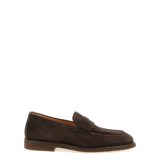 Brunello Cucinelli Brown Calfskin Slip-On Loafers