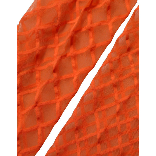 Dolce & Gabbana Orange Nylon Fishnet Pantyhose Stockings Socks