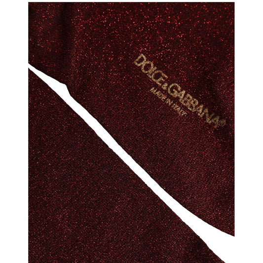 Dolce & Gabbana Burgundy Viscose Mid Calf Accessory Socks