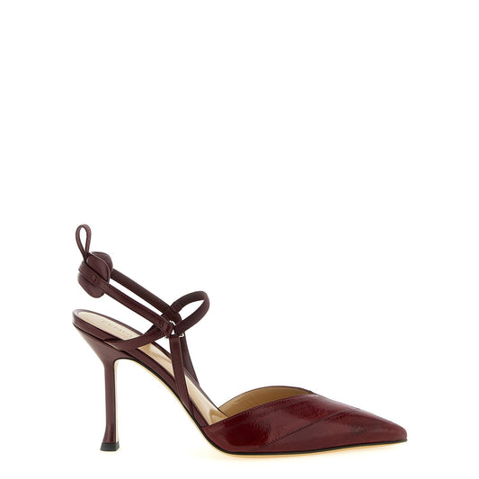 Fendi Bordeaux Lamb Leather Platform Pumps